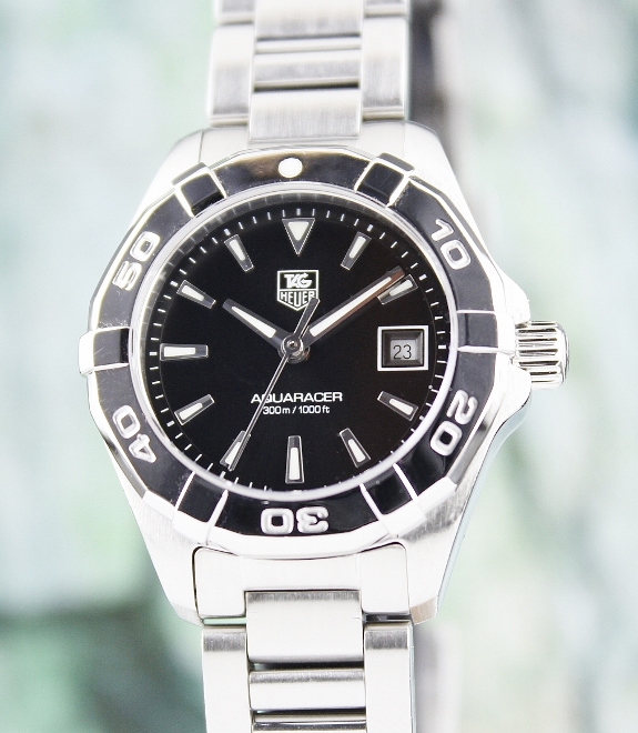 (image for) A TAG HEUER STAINLESS STEEL LADY SIZE AQUARACER / WAY1410
